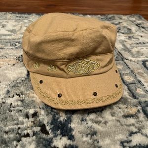 super cute tan y2k hat